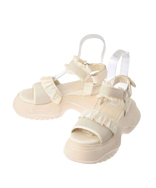 merry jenny(メリージェニー)の「フリルメッシュスニーカーサンダル(サンダル・レディース・アイボリー/ブラック/ブルー/ピンク・SMALL/MEDIUM/LARGE)」の2枚目の写真