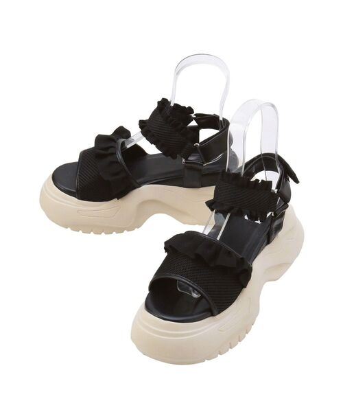 merry jenny(メリージェニー)の「フリルメッシュスニーカーサンダル(サンダル・レディース・アイボリー/ブラック/ブルー/ピンク・SMALL/MEDIUM/LARGE)」の1枚目の写真