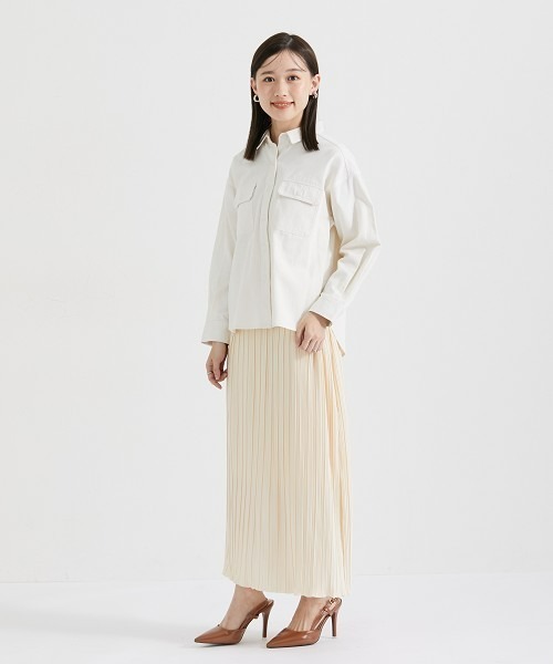 Petitjo(プッチージョ)の「小さいサイズ ランダムプリーツタイトスカート 低身長さん・小柄女性(スカート・レディース・チャコール/アイボリー/ネイビー/ベージュ・PSS/PM/PL/PS)」の6枚目の写真
