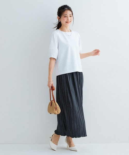 Petitjo(プッチージョ)の「小さいサイズ ランダムプリーツタイトスカート 低身長さん・小柄女性(スカート・レディース・チャコール/アイボリー/ネイビー/ベージュ・PSS/PM/PL/PS)」の9枚目の写真