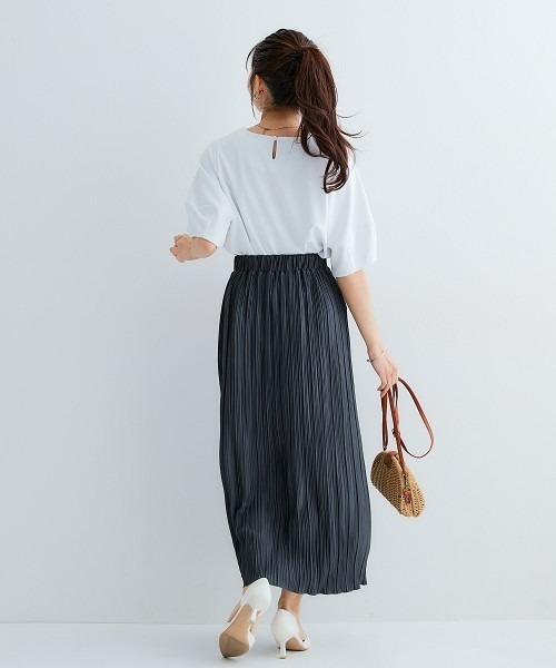 Petitjo(プッチージョ)の「小さいサイズ ランダムプリーツタイトスカート 低身長さん・小柄女性(スカート・レディース・チャコール/アイボリー/ネイビー/ベージュ・PSS/PM/PL/PS)」の13枚目の写真