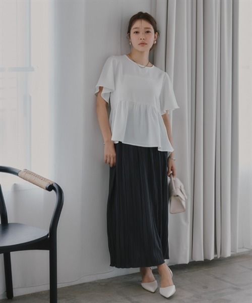 Petitjo(プッチージョ)の「小さいサイズ ランダムプリーツタイトスカート 低身長さん・小柄女性(スカート・レディース・チャコール/アイボリー/ネイビー/ベージュ・PSS/PM/PL/PS)」の22枚目の写真