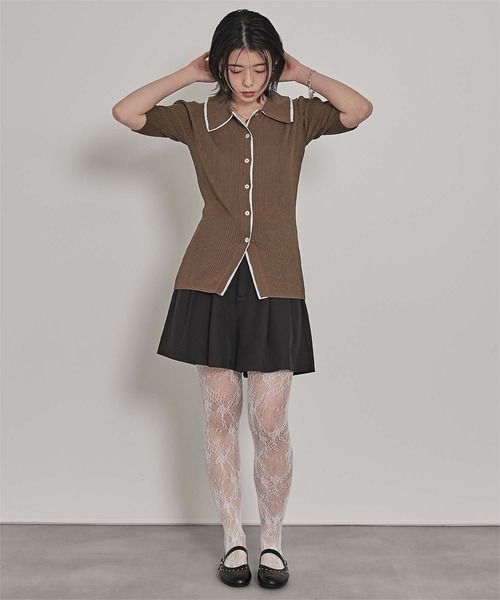 miette(ミエット)の「配色ドッキングポロニット(ニット/セーター・レディース・グレー/ブラウン/ライトグリーン・FREE)」の18枚目の写真