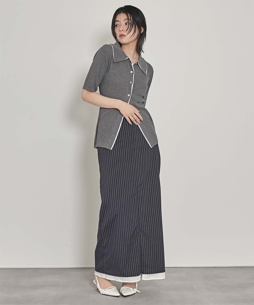miette(ミエット)の「配色ドッキングポロニット(ニット/セーター・レディース・グレー/ブラウン/ライトグリーン・FREE)」の13枚目の写真
