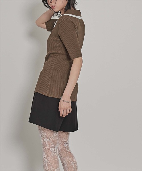 miette(ミエット)の「配色ドッキングポロニット(ニット/セーター・レディース・グレー/ブラウン/ライトグリーン・FREE)」の20枚目の写真