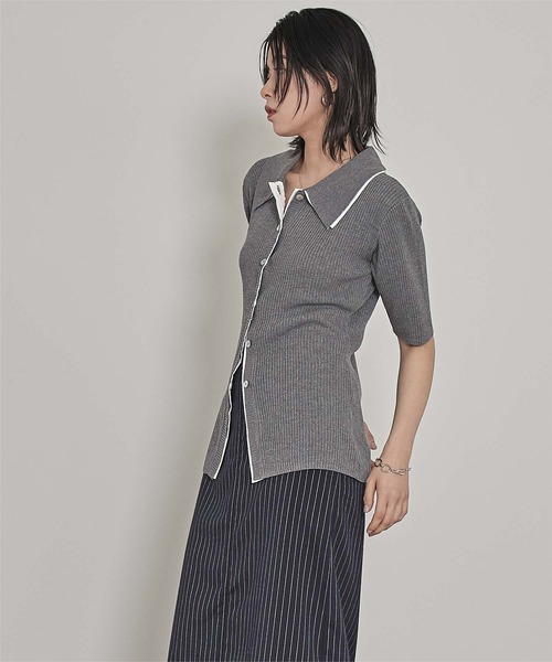 miette(ミエット)の「配色ドッキングポロニット(ニット/セーター・レディース・グレー/ブラウン/ライトグリーン・FREE)」の15枚目の写真
