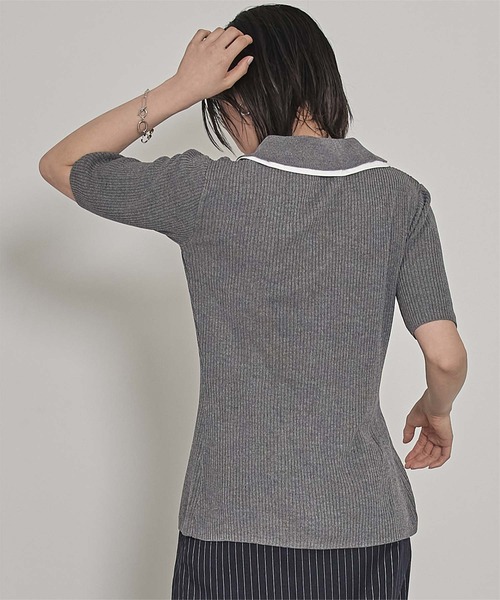 miette(ミエット)の「配色ドッキングポロニット(ニット/セーター・レディース・グレー/ブラウン/ライトグリーン・FREE)」の16枚目の写真