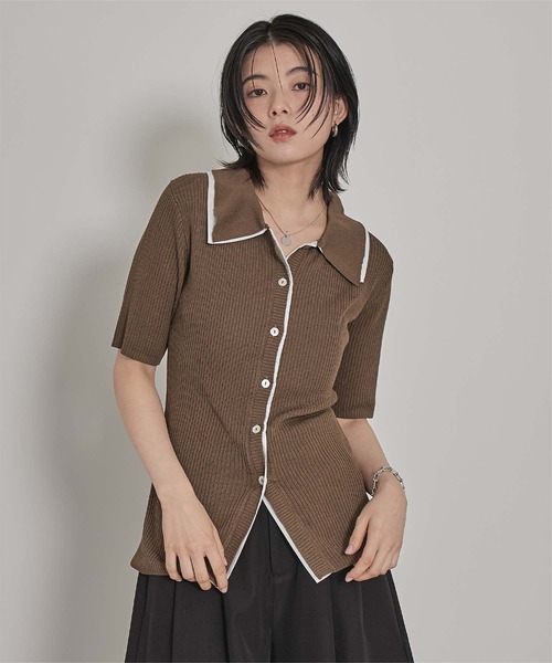 miette(ミエット)の「配色ドッキングポロニット(ニット/セーター・レディース・グレー/ブラウン/ライトグリーン・FREE)」の22枚目の写真
