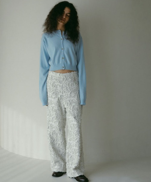 ETRE TOKYO(エトレトウキョウ)の「カットジャガードセミワイドパンツ(その他パンツ・レディース・オフホワイト/ベージュ・S/M)」の13枚目の写真