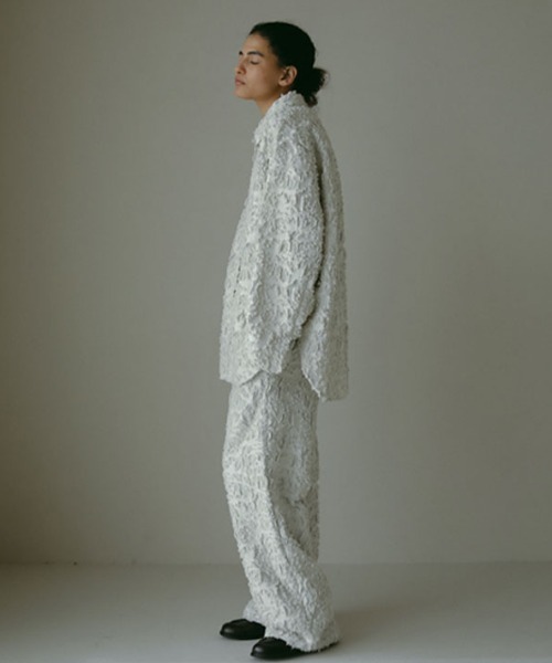 ETRE TOKYO(エトレトウキョウ)の「カットジャガードセミワイドパンツ(その他パンツ・レディース・オフホワイト/ベージュ・S/M)」の7枚目の写真