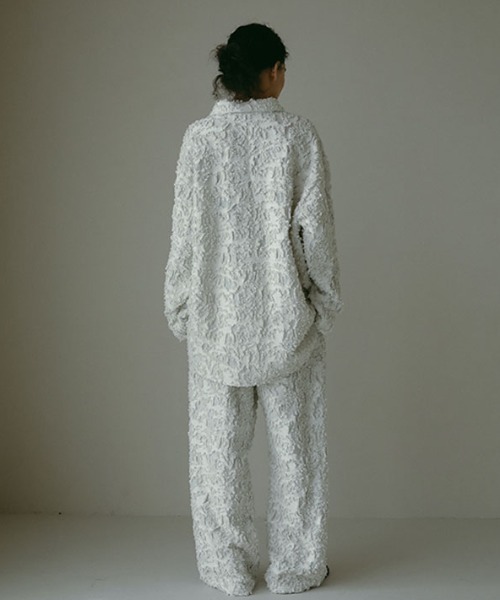 ETRE TOKYO(エトレトウキョウ)の「カットジャガードセミワイドパンツ(その他パンツ・レディース・オフホワイト/ベージュ・S/M)」の6枚目の写真