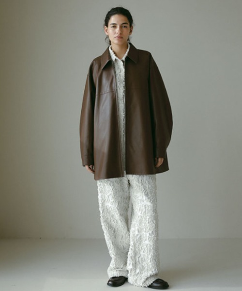 ETRE TOKYO(エトレトウキョウ)の「カットジャガードセミワイドパンツ(その他パンツ・レディース・オフホワイト/ベージュ・S/M)」の5枚目の写真