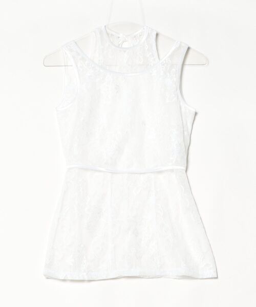 AKIKOAOKI（アキコアオキ）の「AKIKOAOKI/アキコアオキ/layerd lace tank（タンクトップ・レディース・ホワイト/ブラック・F）」の2枚目の写真
