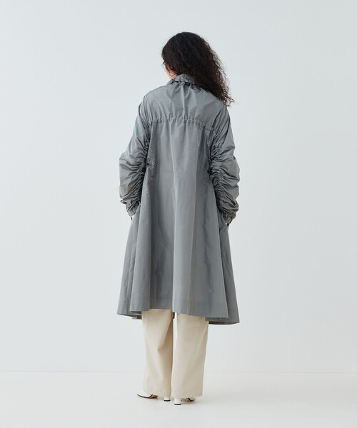 美品】n100 シルクタフタコート シルバー 美品】n100 シルクタフタ