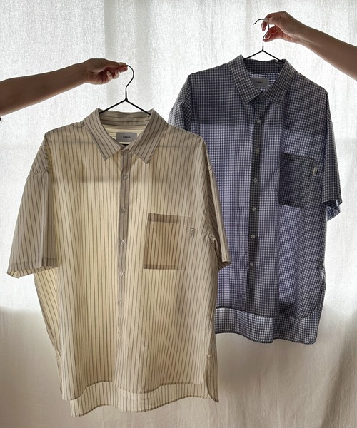 Unblend（アンブレンド）の「【Unblend】アソート レギュラーカラー オーバーサイズ 半袖シャツ（シャツ/ブラウス・レディース・キナリ/ブルーグレー/ブルー/グリーン/ホワイト/ブラウン/ベージュ・FREE）」の14枚目の写真