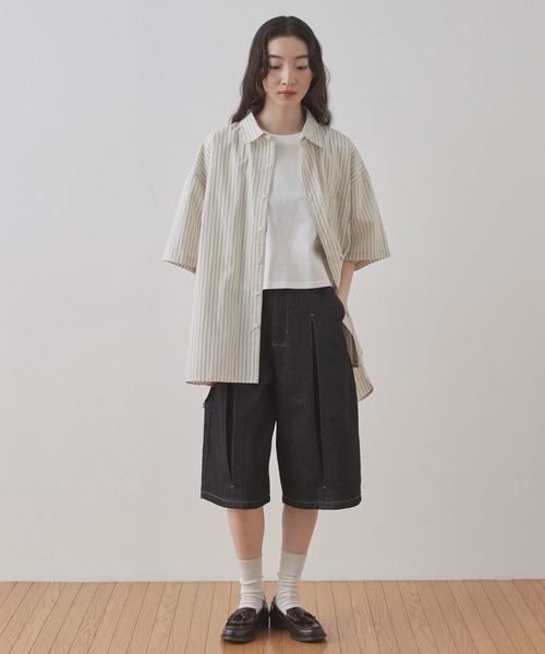 Unblend（アンブレンド）の「【Unblend】アソート レギュラーカラー オーバーサイズ 半袖シャツ（シャツ/ブラウス・レディース・キナリ/ブルーグレー/ブルー/グリーン/ホワイト/ブラウン/ベージュ・FREE）」の16枚目の写真