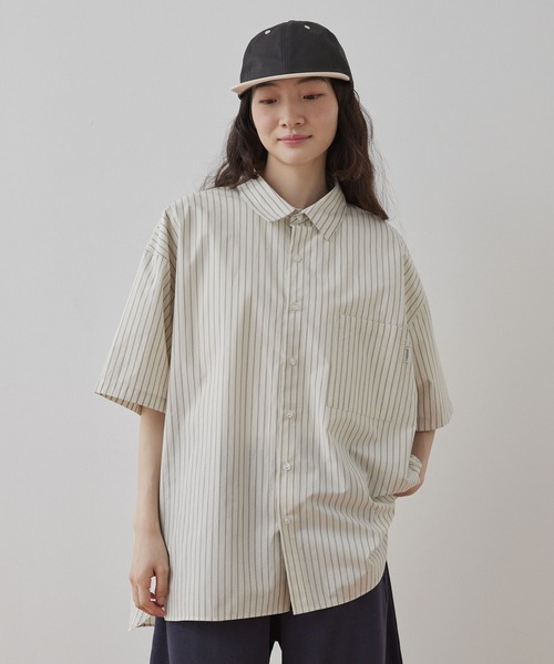 【国内買付】muta プルオーバー半袖シャツ オーバーサイズ プルオーバー スキッパー半袖シャツ（シャツ