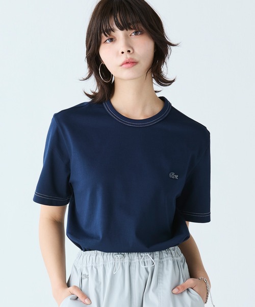 送料込★LACOSTE★半袖Tシャツ TH1415 Tシャツ セール】配色ステッチ半袖Tシャツ(Tシャツ/カットソー