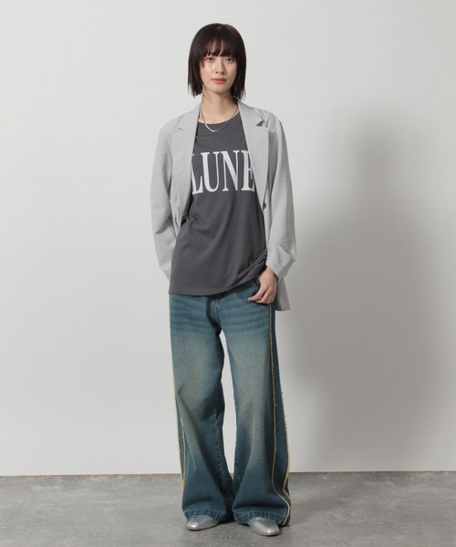 LAKOLE（ラコレ）の「アソートフロッキーロゴTEE / 324407（Tシャツ/カットソー・レディース・チャコールグレー/オフホワイト/ピンク/オレンジ/ネイビー・FREE）」の17枚目の写真