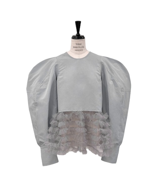 Honey mi Honey - ハニーミーハニーブラウス☆ セール】tulle frill peplum blouse（シャツ/ブラウス）｜HONEY