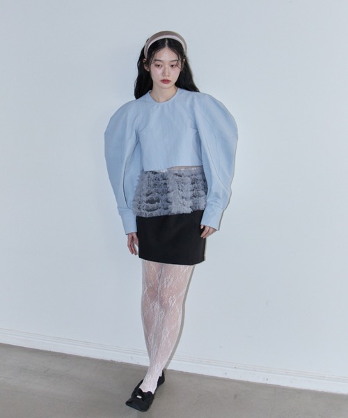 セール】tulle frill peplum blouse（シャツ/ブラウス）｜HONEY