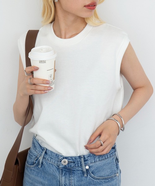HANES(ヘインズ)の「【Hanes】SHIRO スリーブレスTシャツ HM3-B201(Tシャツ/カットソー・レディース・ホワイト・S/M/L/XL)」の4枚目の写真