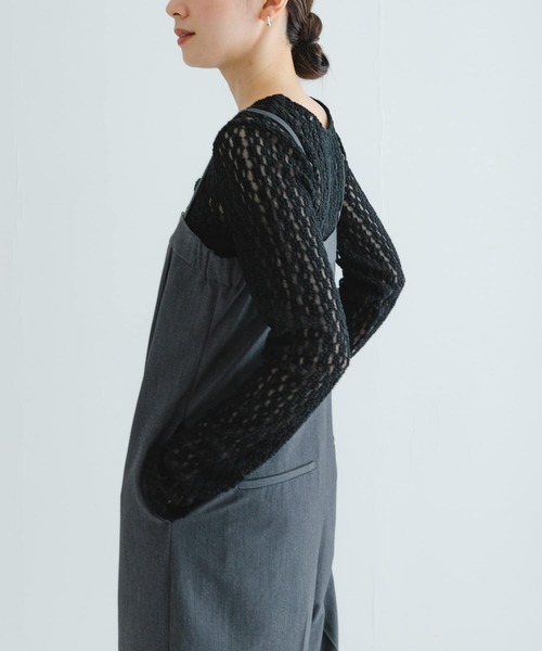 URBAN RESEARCH（アーバンリサーチ）の「ストレッチレースプルオーバー（Tシャツ/カットソー・レディース・オフホワイト/ブラック・FREE）」の5枚目の写真