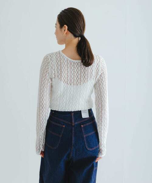 URBAN RESEARCH（アーバンリサーチ）の「ストレッチレースプルオーバー（Tシャツ/カットソー・レディース・オフホワイト/ブラック・FREE）」の15枚目の写真