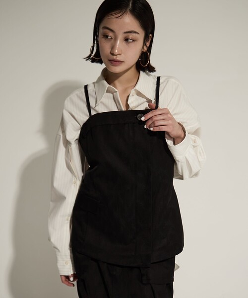 STUDIOUS（ステュディオス）の「【STUDIOUS/ステュディオス】Leaf Jacquard Bustier/リーフジャガードビスチェ（ベスト・レディース・ブラック・FREE）」の10枚目の写真