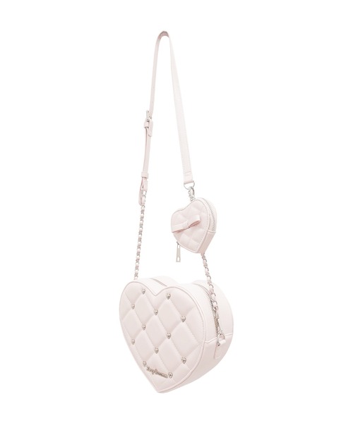 Honey Cinnamon（ハニーシナモン）の「キルティングハート型ショルダーバッグ（ショルダーバッグ・レディース・ブラック/ピンク・FREE）」の8枚目の写真