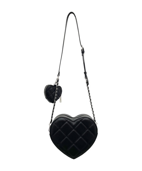 Honey Cinnamon（ハニーシナモン）の「キルティングハート型ショルダーバッグ（ショルダーバッグ・レディース・ブラック/ピンク・FREE）」の13枚目の写真