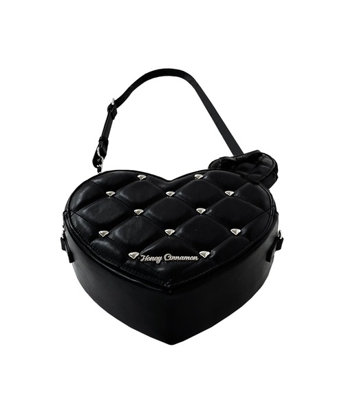 Honey Cinnamon（ハニーシナモン）の「キルティングハート型ショルダーバッグ（ショルダーバッグ・レディース・ブラック/ピンク・FREE）」の17枚目の写真