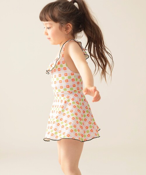 BEAMS mini（ビームスミニ）の「フレア ワンピース スイムウェア 2025SS（100～130cm）（水着・キッズ・ピンク/サックスブルー・S(100～110)/M(110～120)/L(120～130)）」の7枚目の写真