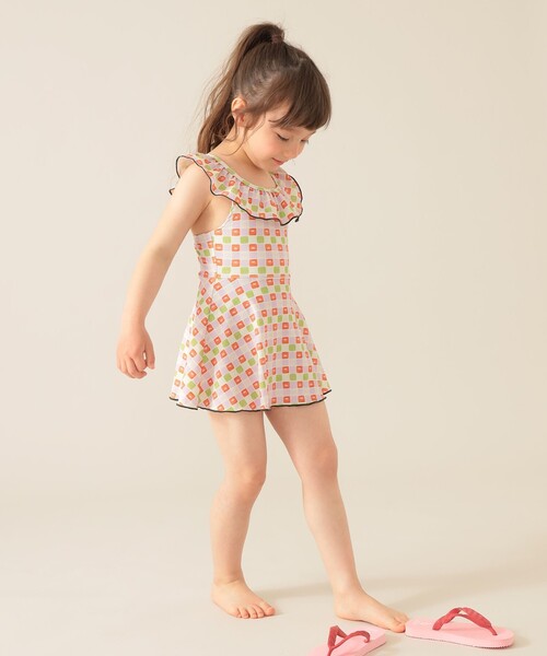BEAMS mini（ビームスミニ）の「フレア ワンピース スイムウェア 2025SS（100～130cm）（水着・キッズ・ピンク/サックスブルー・S(100～110)/M(110～120)/L(120～130)）」の9枚目の写真