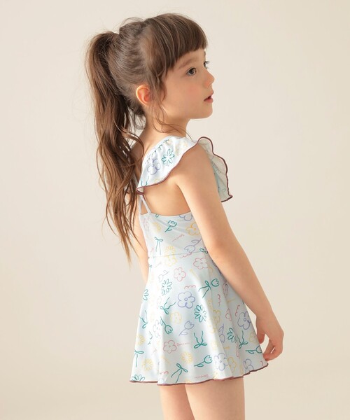 BEAMS mini（ビームスミニ）の「フレア ワンピース スイムウェア 2025SS（100～130cm）（水着・キッズ・ピンク/サックスブルー・S(100～110)/M(110～120)/L(120～130)）」の11枚目の写真