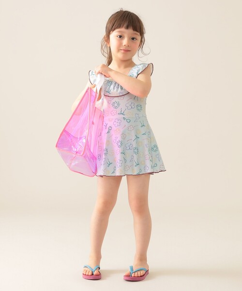 BEAMS mini（ビームスミニ）の「フレア ワンピース スイムウェア 2025SS（100～130cm）（水着・キッズ・ピンク/サックスブルー・S(100～110)/M(110～120)/L(120～130)）」の13枚目の写真