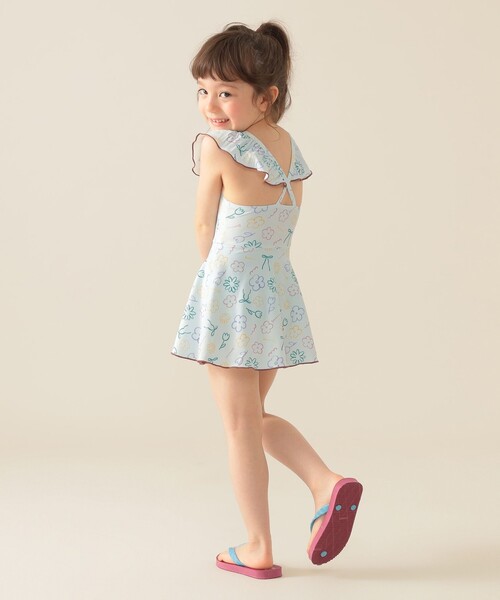 BEAMS mini（ビームスミニ）の「フレア ワンピース スイムウェア 2025SS（100～130cm）（水着・キッズ・ピンク/サックスブルー・S(100～110)/M(110～120)/L(120～130)）」の15枚目の写真