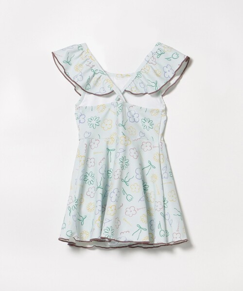 BEAMS mini（ビームスミニ）の「フレア ワンピース スイムウェア 2025SS（100～130cm）（水着・キッズ・ピンク/サックスブルー・S(100～110)/M(110～120)/L(120～130)）」の3枚目の写真