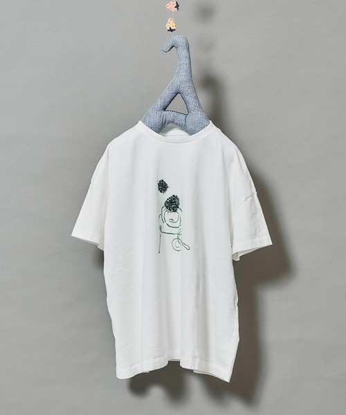 l'atelier du savon(アトリエドサボン)の「おやつの時間 テープ刺繍Tシャツ(Tシャツ/カットソー・レディース・ブラック/その他/レッド・FREE)」の4枚目の写真