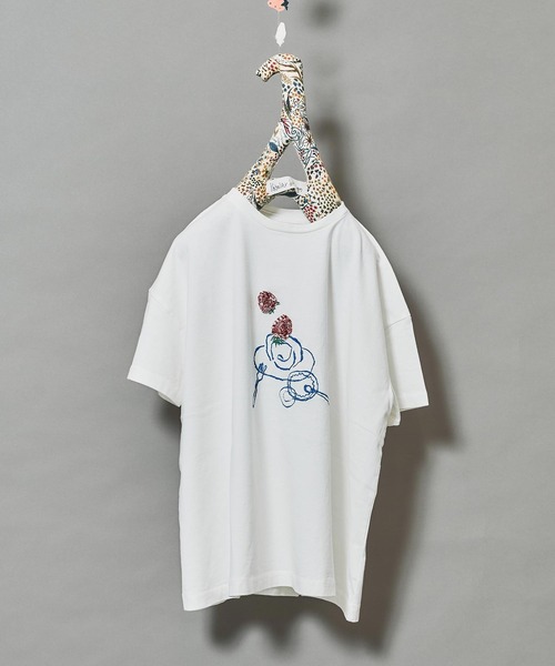 l'atelier du savon(アトリエドサボン)の「おやつの時間 テープ刺繍Tシャツ(Tシャツ/カットソー・レディース・ブラック/その他/レッド・FREE)」の5枚目の写真