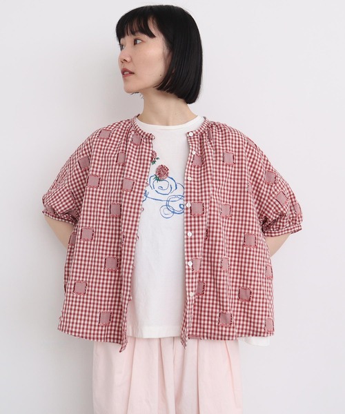 l'atelier du savon(アトリエドサボン)の「おやつの時間 テープ刺繍Tシャツ(Tシャツ/カットソー・レディース・ブラック/その他/レッド・FREE)」の20枚目の写真