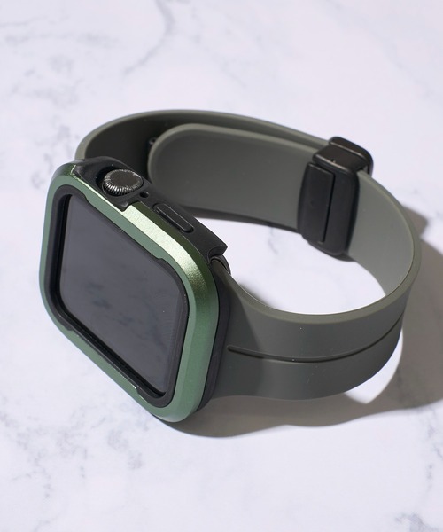 ADPOSION（アドポーション）の「【zandy / ズィー・アンド・ワイ】シリコンマグネットバックル&ツートンフレームケース（デジタル腕時計・レディース・ライトグレー/チャコールグレー/カーキ/ブラック/レインボー・MEDIUM/SMALL）」の5枚目の写真