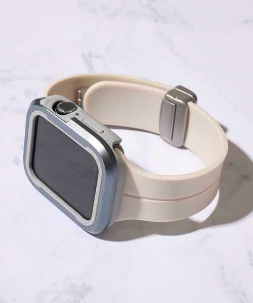 ADPOSION（アドポーション）の「【zandy / ズィー・アンド・ワイ】シリコンマグネットバックル&ツートンフレームケース（デジタル腕時計・レディース・ライトグレー/チャコールグレー/カーキ/ブラック/レインボー・MEDIUM/SMALL）」の4枚目の写真