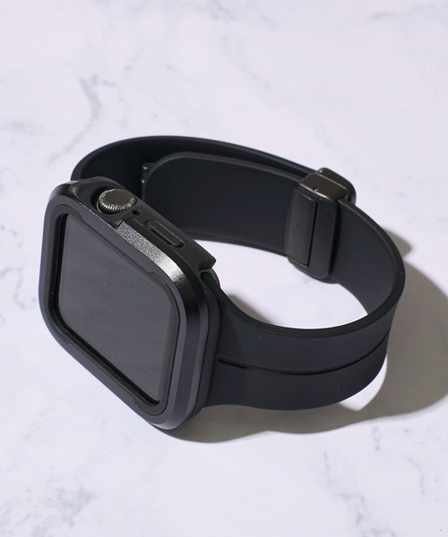 ADPOSION（アドポーション）の「【zandy / ズィー・アンド・ワイ】シリコンマグネットバックル&ツートンフレームケース（デジタル腕時計・レディース・ライトグレー/チャコールグレー/カーキ/ブラック/レインボー・MEDIUM/SMALL）」の2枚目の写真