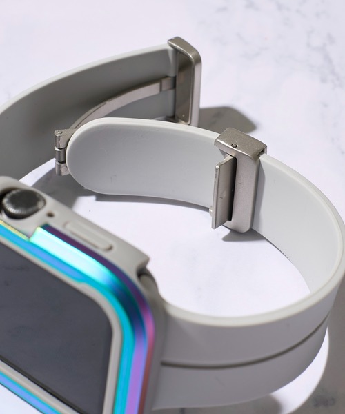 ADPOSION（アドポーション）の「【zandy / ズィー・アンド・ワイ】シリコンマグネットバックル&ツートンフレームケース（デジタル腕時計・レディース・ライトグレー/チャコールグレー/カーキ/ブラック/レインボー・MEDIUM/SMALL）」の15枚目の写真