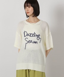 LAKOLE | 刺繍ロゴニットプルオーバー半袖 / 327884(ニット/セーター)