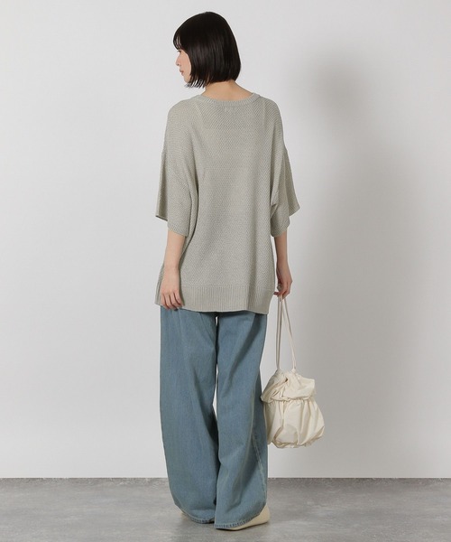 LAKOLE（ラコレ）の「刺繍ロゴニットプルオーバー半袖 / 327884（ニット/セーター・レディース・アイボリー/ブラック/グレー・FREE）」の17枚目の写真