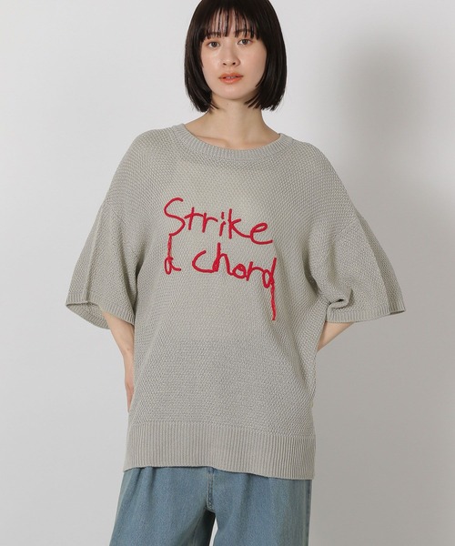 LAKOLE（ラコレ）の「刺繍ロゴニットプルオーバー半袖 / 327884（ニット/セーター・レディース・アイボリー/ブラック/グレー・FREE）」の16枚目の写真