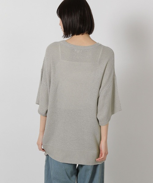 LAKOLE（ラコレ）の「刺繍ロゴニットプルオーバー半袖 / 327884（ニット/セーター・レディース・アイボリー/ブラック/グレー・FREE）」の14枚目の写真