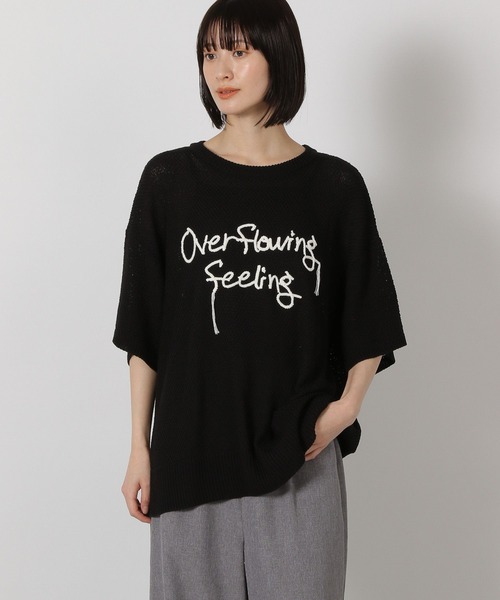 LAKOLE（ラコレ）の「刺繍ロゴニットプルオーバー半袖 / 327884（ニット/セーター・レディース・アイボリー/ブラック/グレー・FREE）」の20枚目の写真